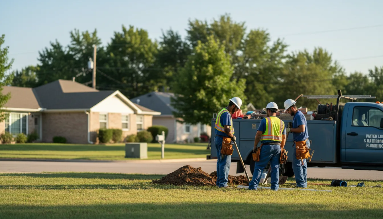 Residential water line and bathroom plumbing service in Borden, IN